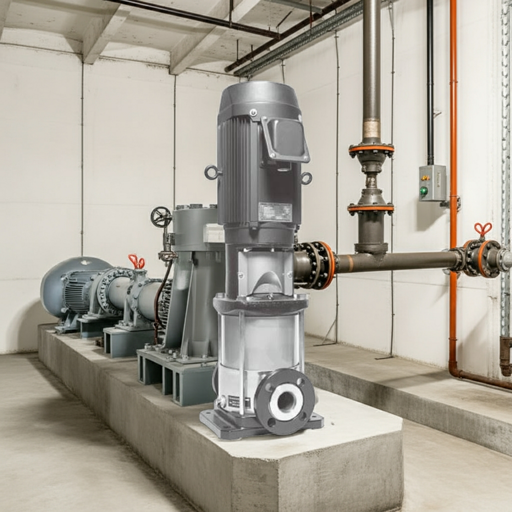 50EVMS454.0 ｽﾃﾝﾚｽ製立形多段ﾎﾟﾝﾌﾟ荏原4段4.0kw