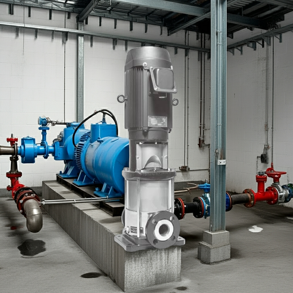 50EVMS253.0 ｽﾃﾝﾚｽ製立形多段ﾎﾟﾝﾌﾟ荏原2段3.0kw