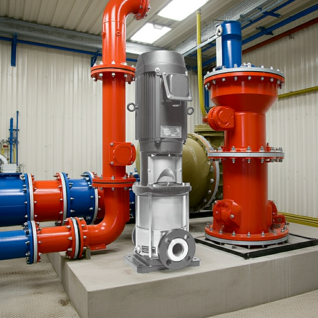 50EVMS455.5 ｽﾃﾝﾚｽ製立形多段ﾎﾟﾝﾌﾟ荏原4段5.5kw