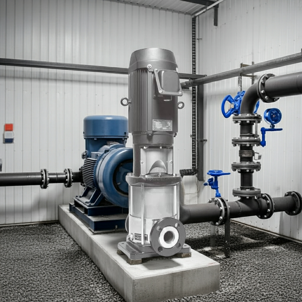 50EVMS9511 ｽﾃﾝﾚｽ製立形多段ﾎﾟﾝﾌﾟ荏原9段11kw