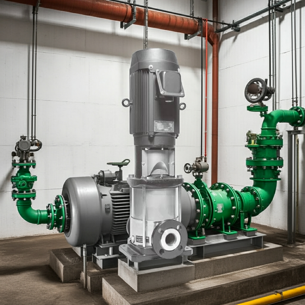 50EVMS365.5 ｽﾃﾝﾚｽ製立形多段ﾎﾟﾝﾌﾟ荏原3段5.5kw