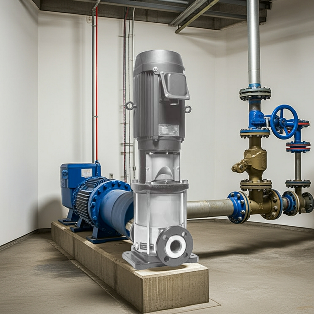 50EVMS567.5A ｽﾃﾝﾚｽ製立形多段ﾎﾟﾝﾌﾟ荏原5段7.5kw