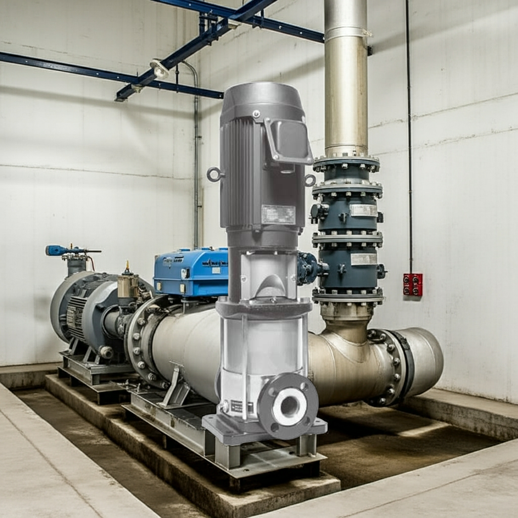 50EVMS7611 ｽﾃﾝﾚｽ製立形多段ﾎﾟﾝﾌﾟ荏原7段11kw