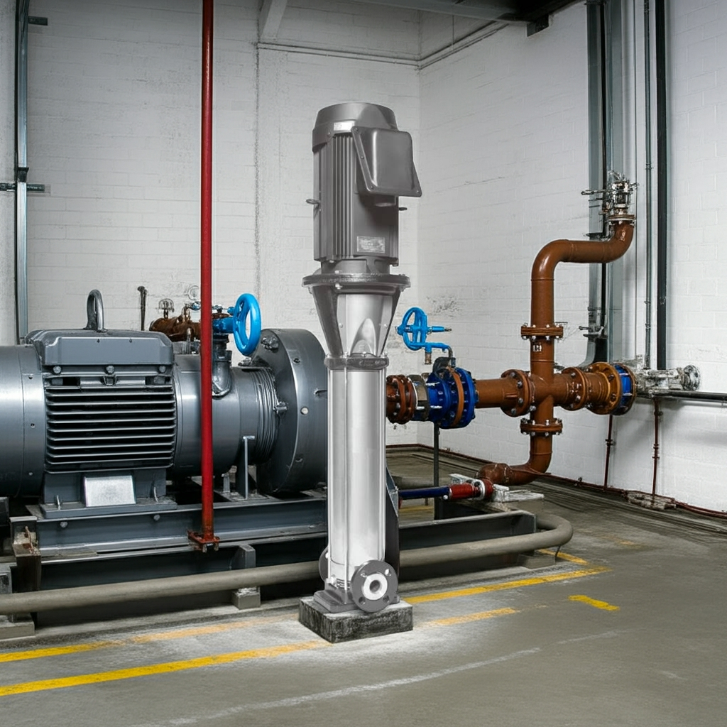 25EVMSL45.37A ｽﾃﾝﾚｽ製立形多段ﾎﾟﾝﾌﾟ荏原 4段0.37kw