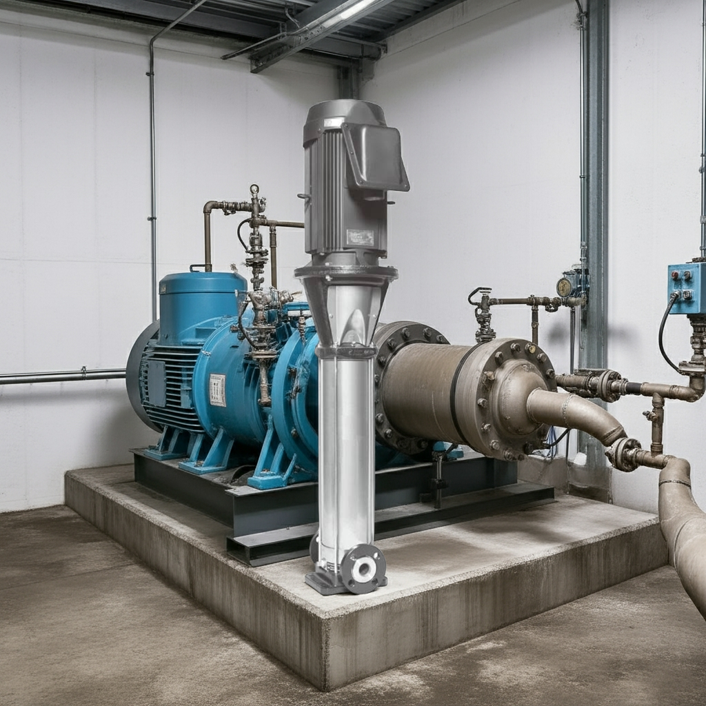 40EVMSL25.75A ｽﾃﾝﾚｽ製立形多段ﾎﾟﾝﾌﾟ荏原 2段0.75kw