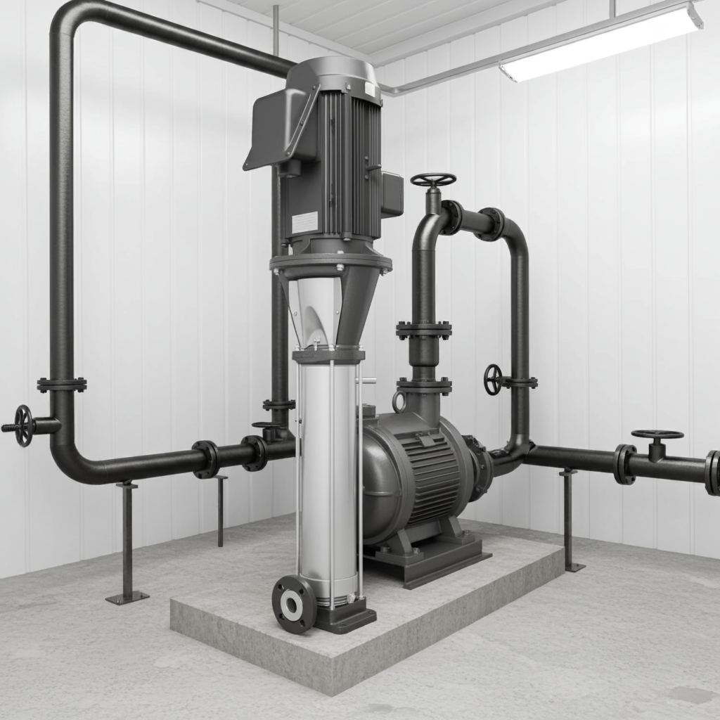 25EVMSL56.37A ｽﾃﾝﾚｽ製立形多段ﾎﾟﾝﾌﾟ荏原 5段0.37kw