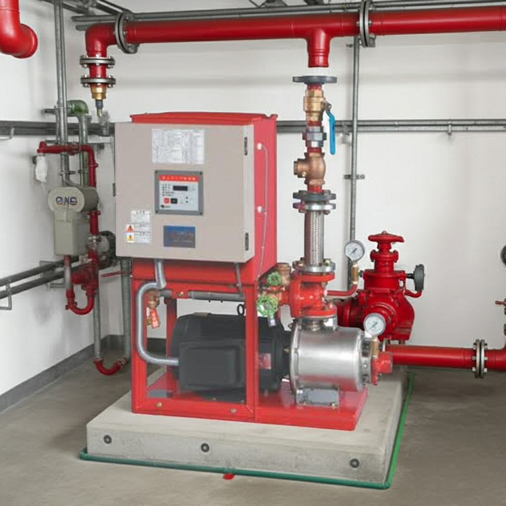 50MEFU265.5 ebara Fire pump unit motor drive type 2 poles 60Hz荏原消火ﾎﾟﾝﾌﾟﾕﾆｯﾄ制御盤付き(じか入れ)